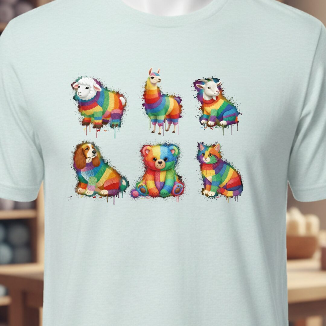 Animal Dye Splash Grid T-Shirt Ice Blue t-shirt