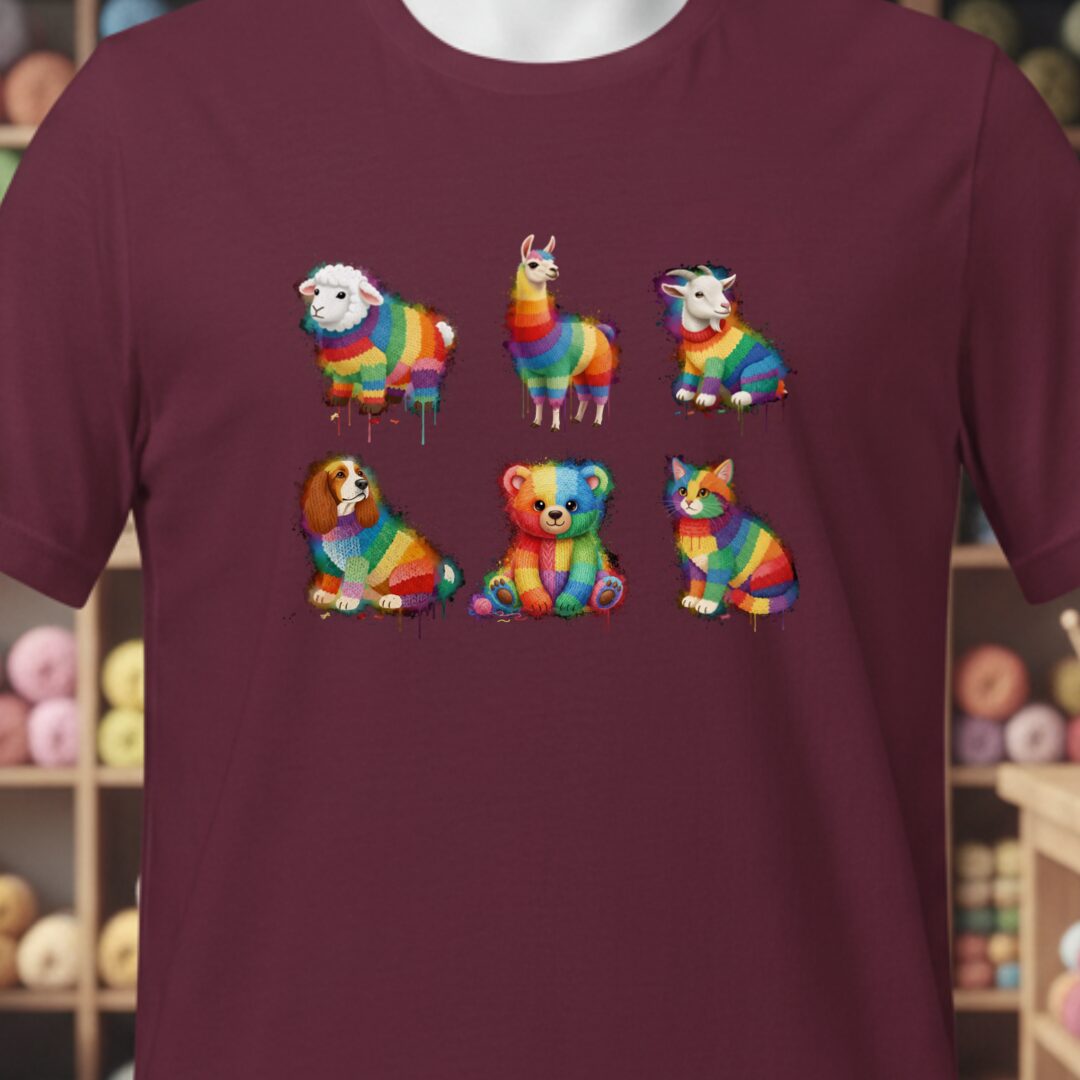 Animal Dye Splash Grid T-Shirt Maroon t-shirt