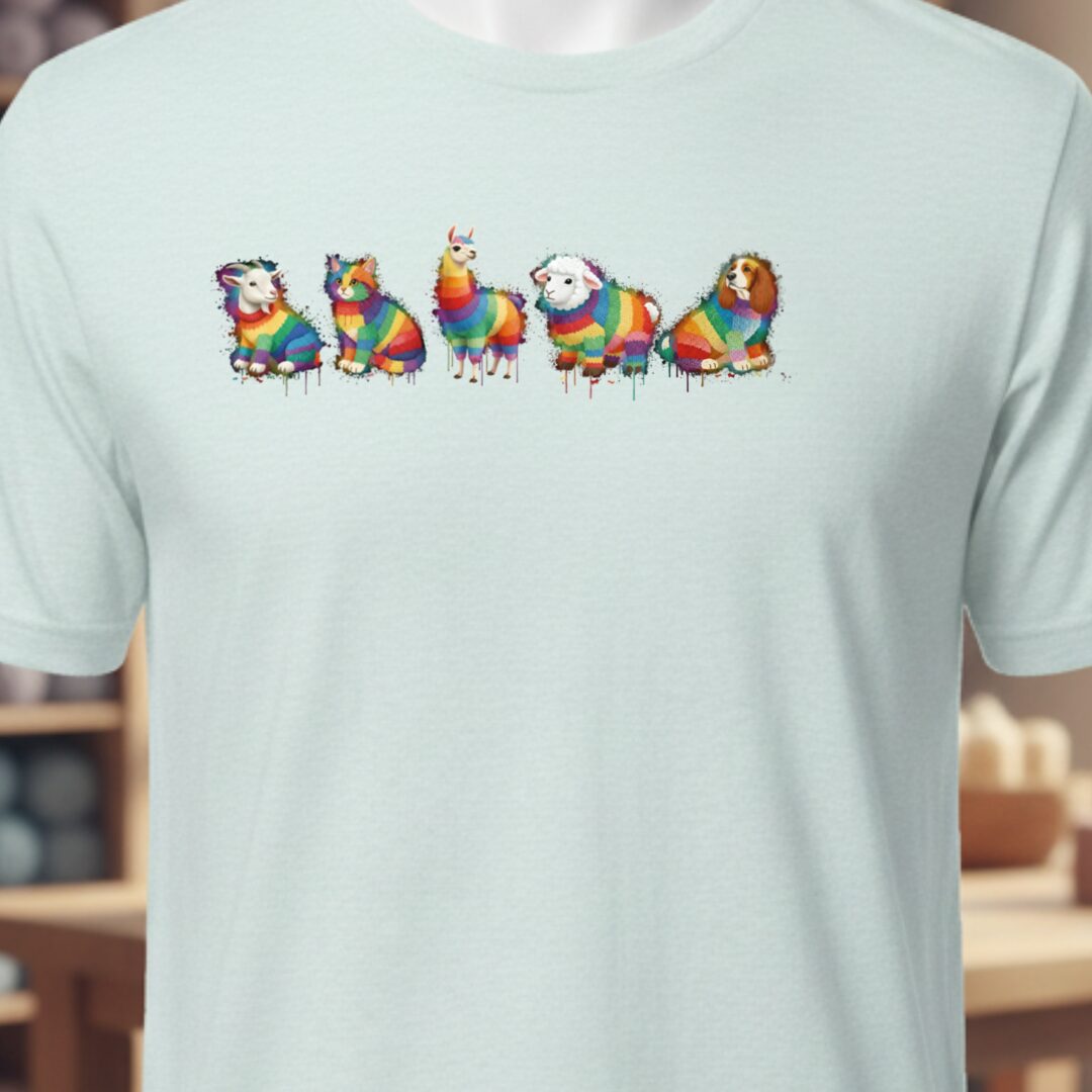 Animal Dye Splash Lineup T-Shirt Ice Blue t-shirt