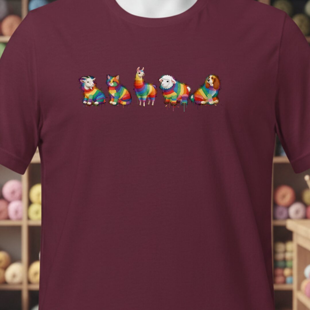 Animal Dye Splash Lineup T-Shirt Maroon t-shirt