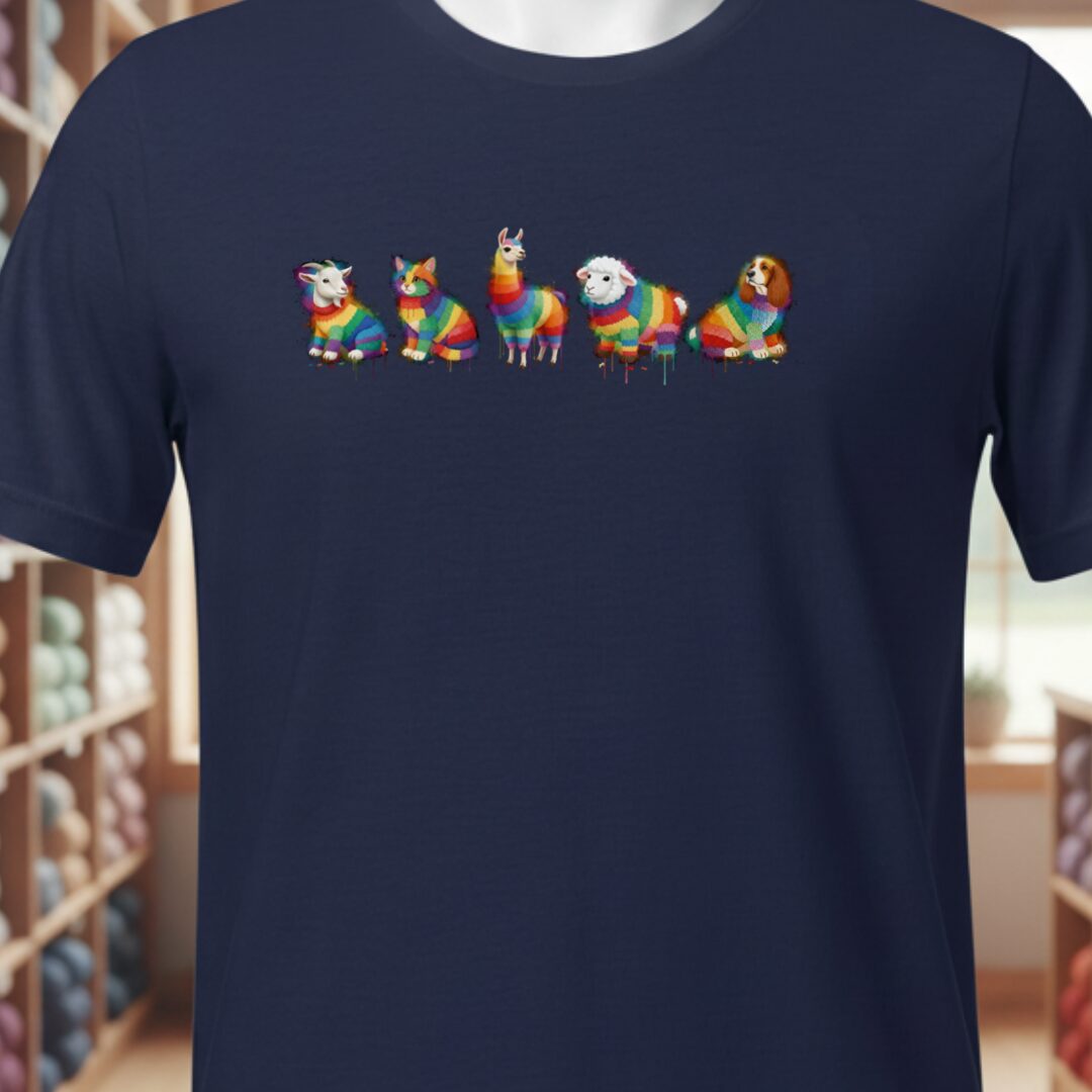 Animal Dye Splash Lineup T-Shirt Navy t-shirt