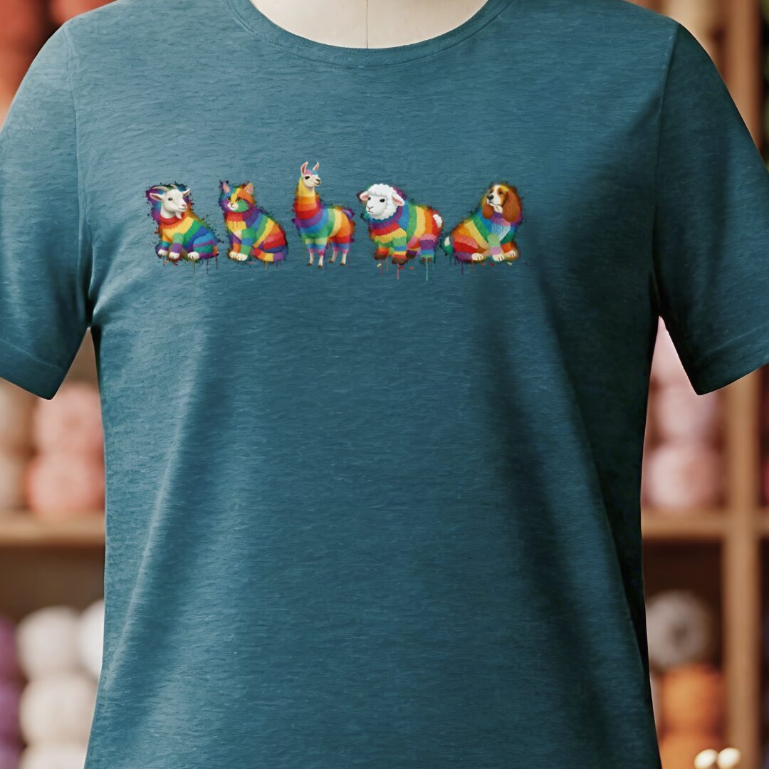 Animal Dye Splash Lineup T-Shirt Teal Blue t-shirt