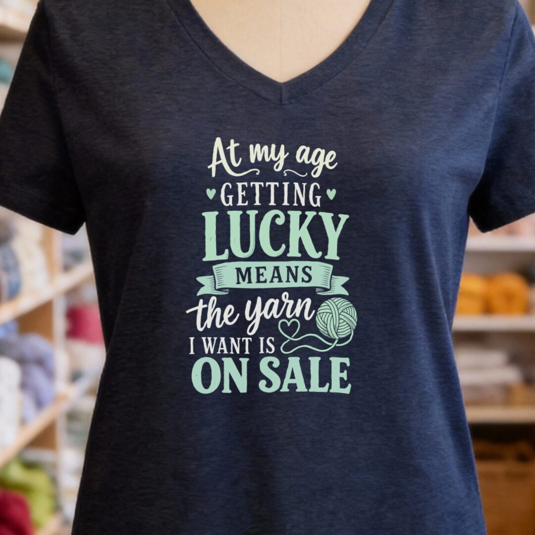 At my Age V-Neck T-Shirt Navy t-shirt