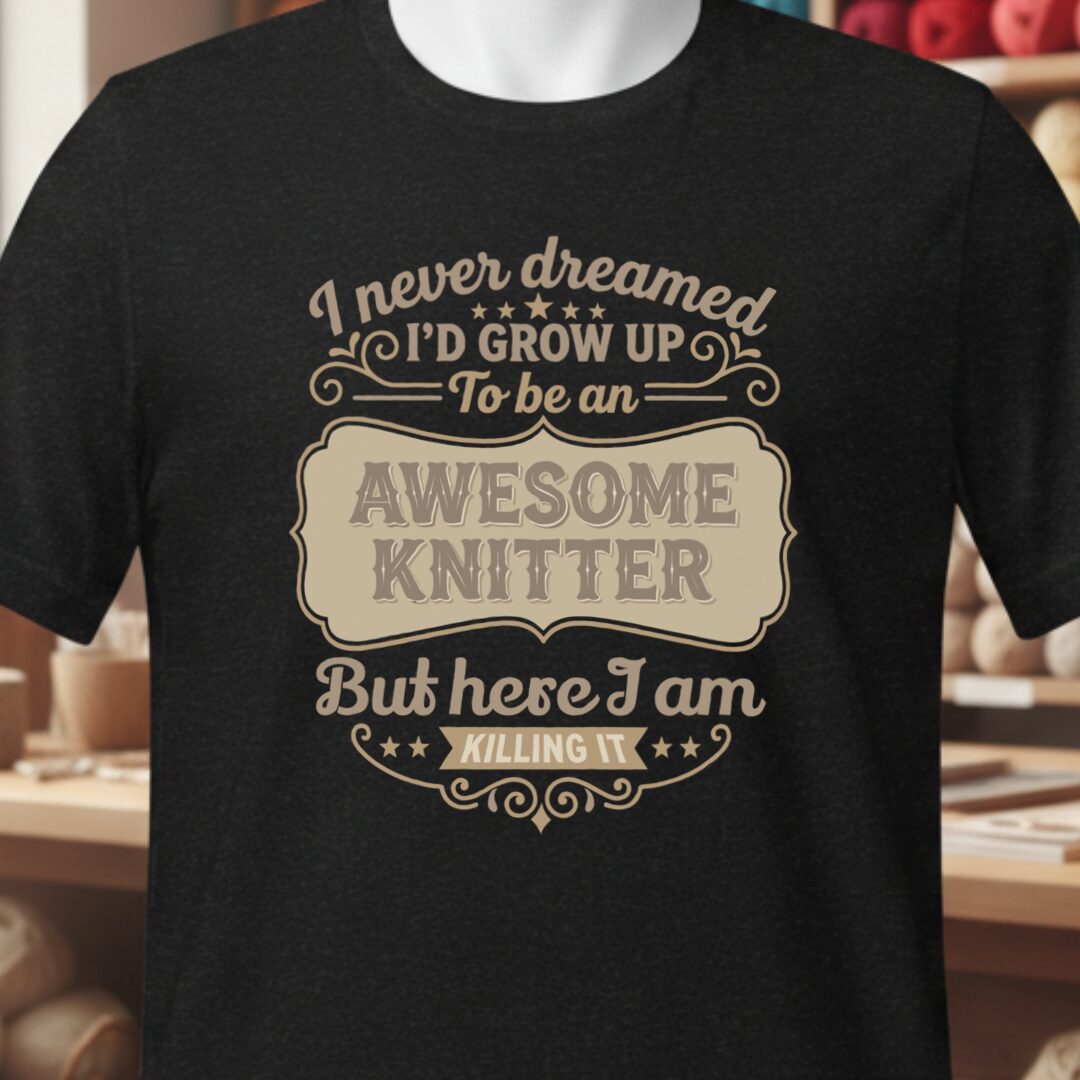 Awesome Knitter T-Shirt Black t-shirt