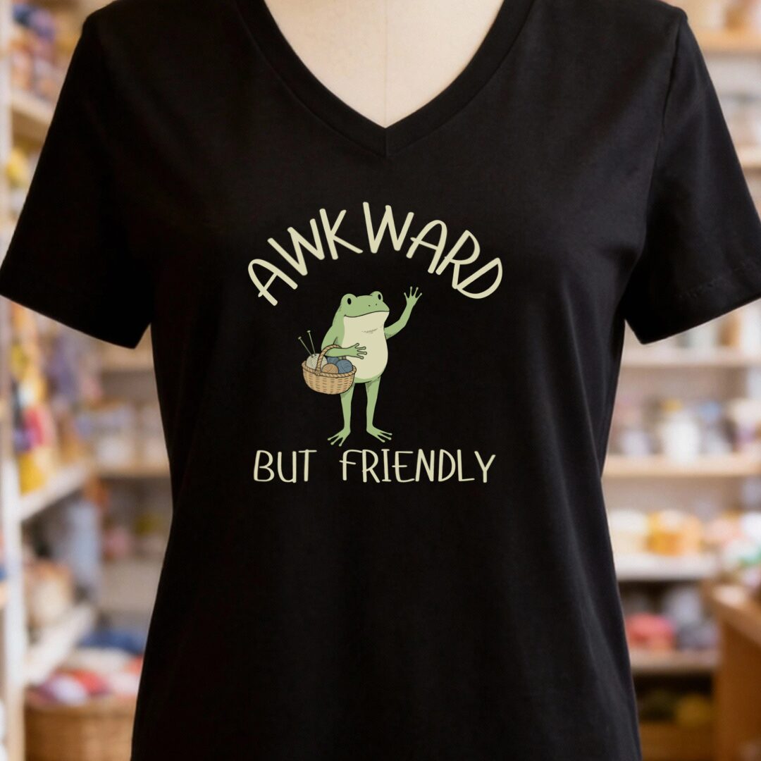 Awkward But Friendly V-Neck T-Shirt Black t-shirt