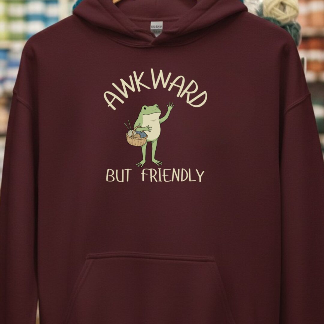Awkward But Friendly Hoodie Maroon t-shirt