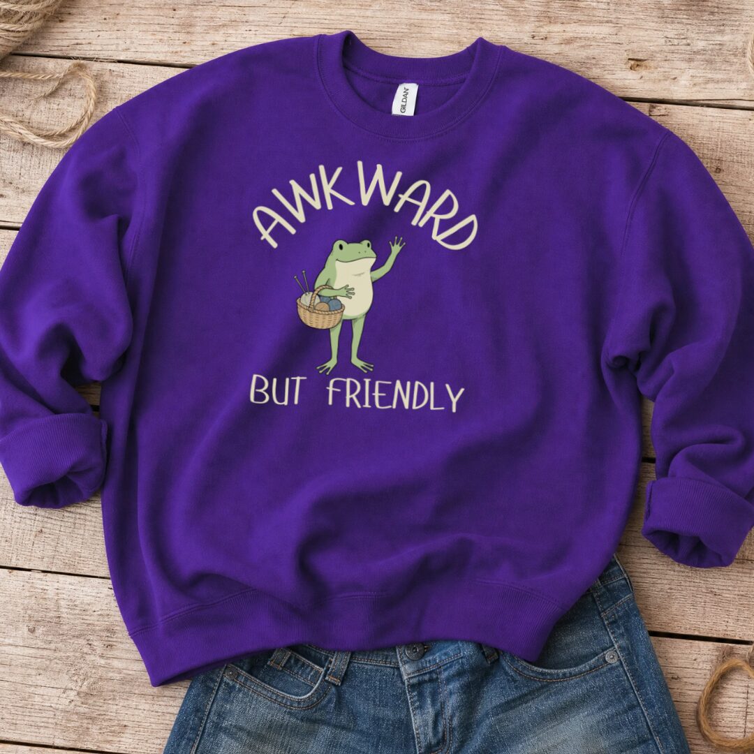 Awkward But Friendly Sweatshirt Purple t-shirt