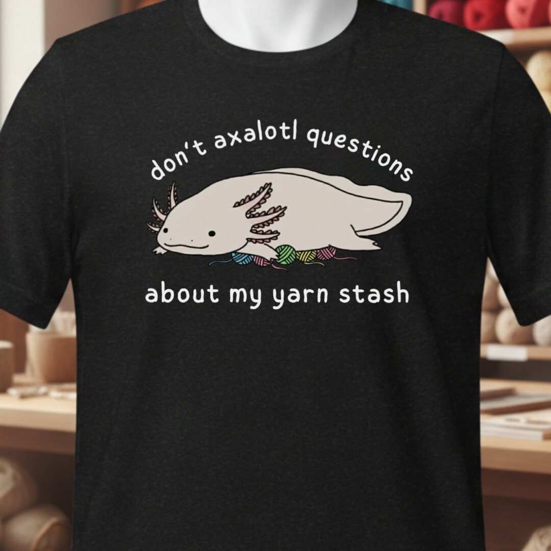 Axolotl Questions T-Shirt Black t-shirt