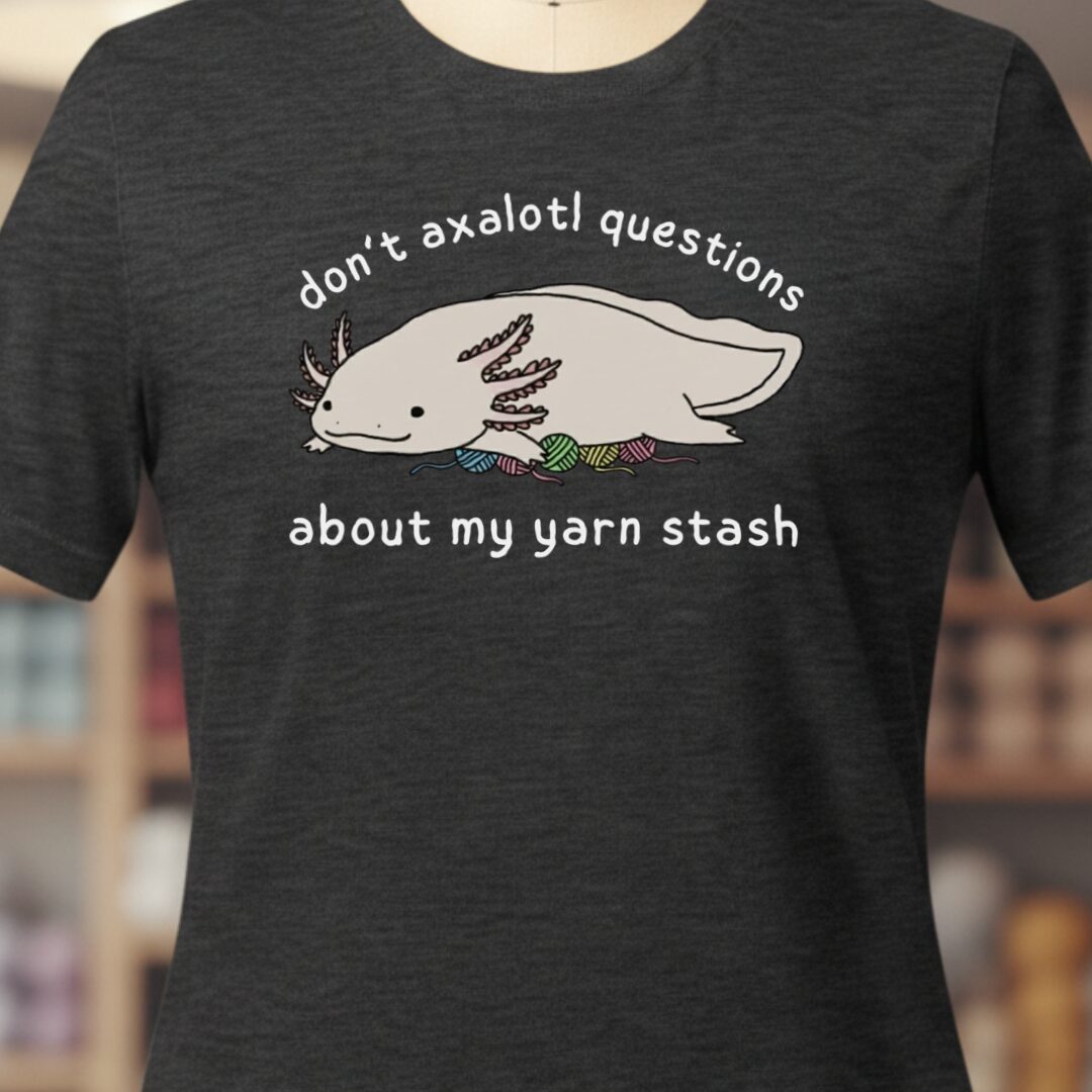 Axolotl Questions T-Shirt Dark Grey t-shirt