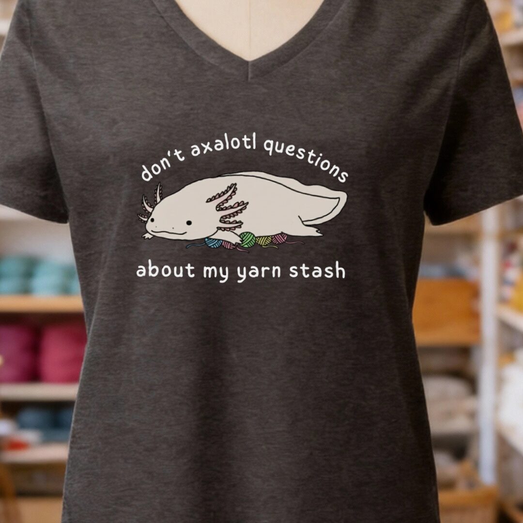 Axolotl Questions V-Neck T-Shirt Dark Grey t-shirt