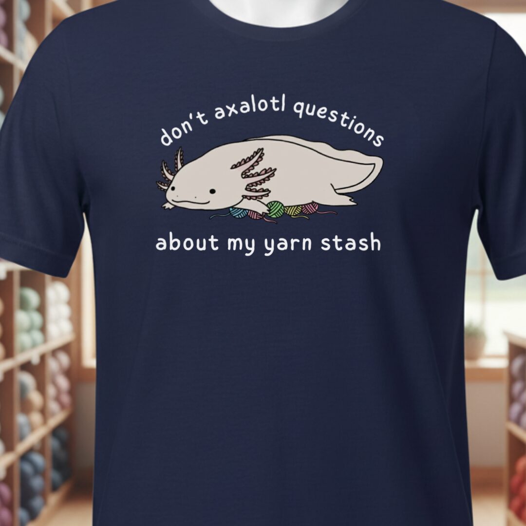 Axolotl Questions T-Shirt Navy t-shirt