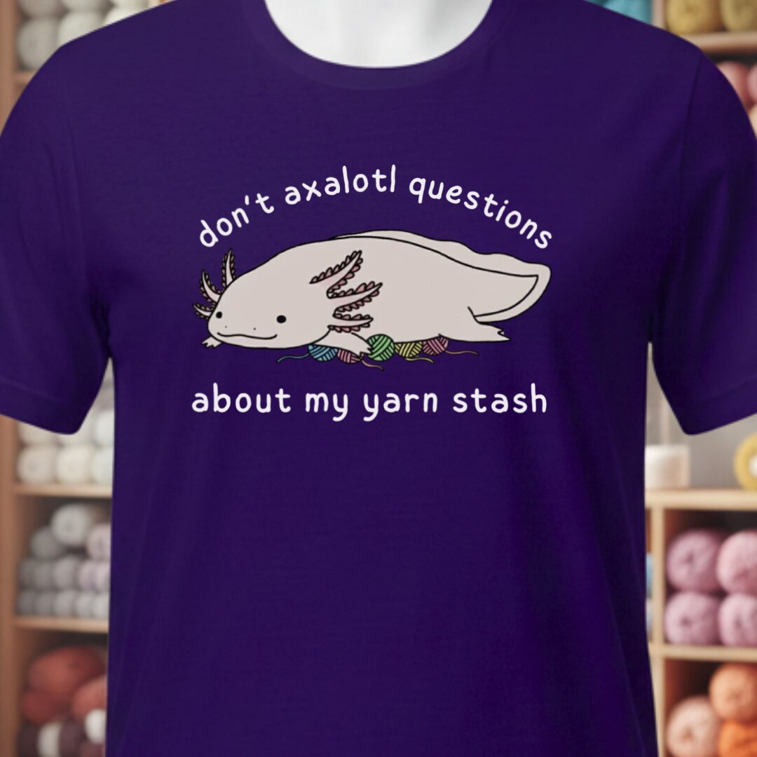 Axolotl Questions T-Shirt Purple t-shirt