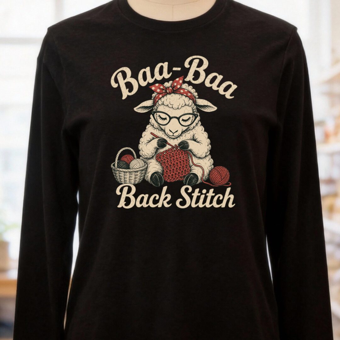 Baa Baa Back Stitch Black Long Sleeve Tee.jpg