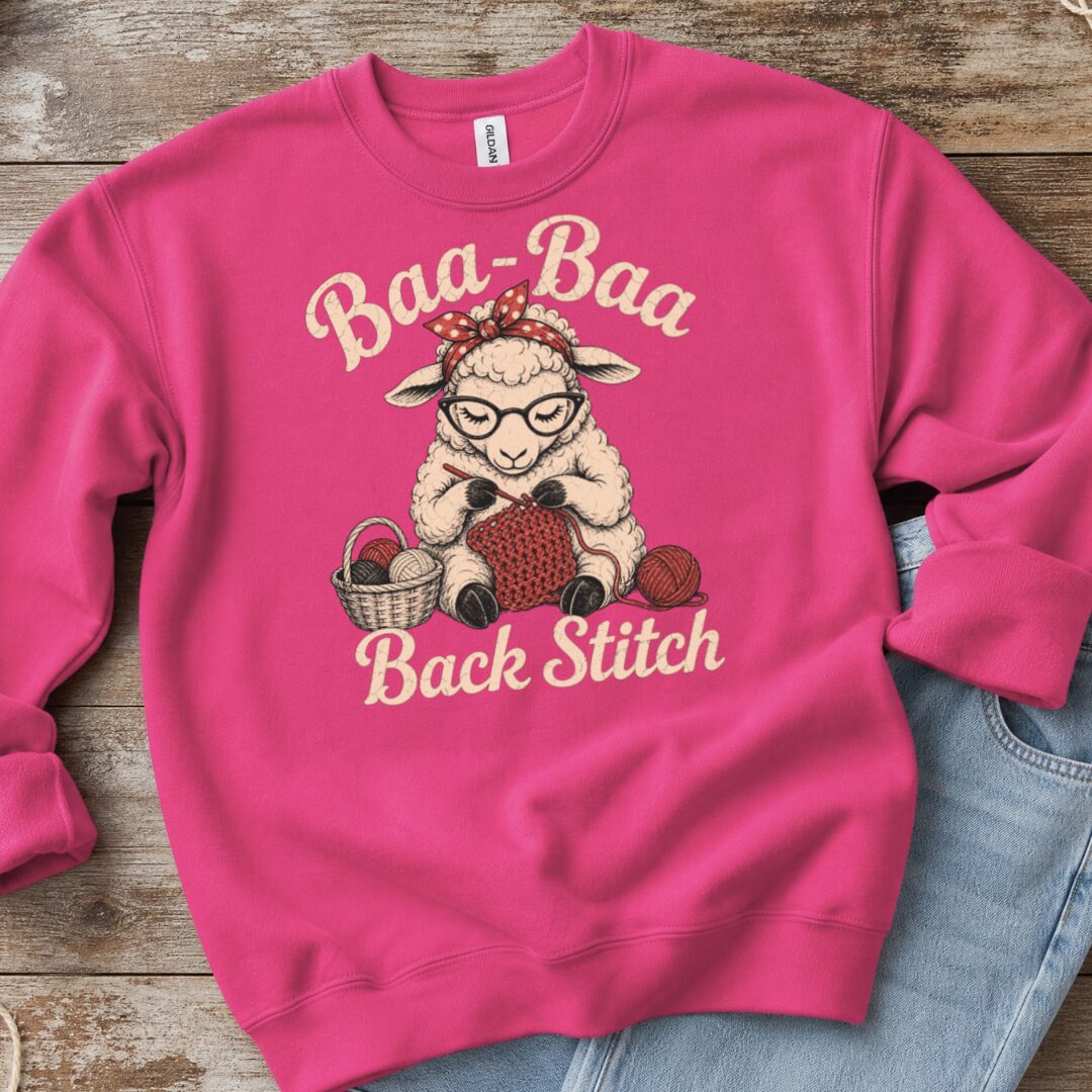 Baa Baa Back Stitch Bright Pink Sweatshirt.jpg