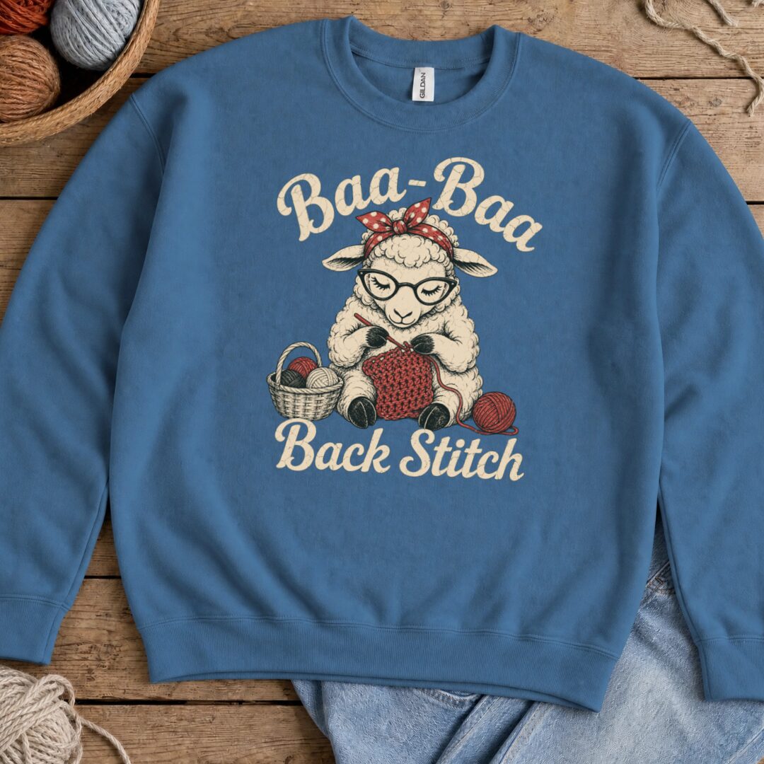 Baa Baa Back Stitch Indigo Blue Sweatshirt.jpg
