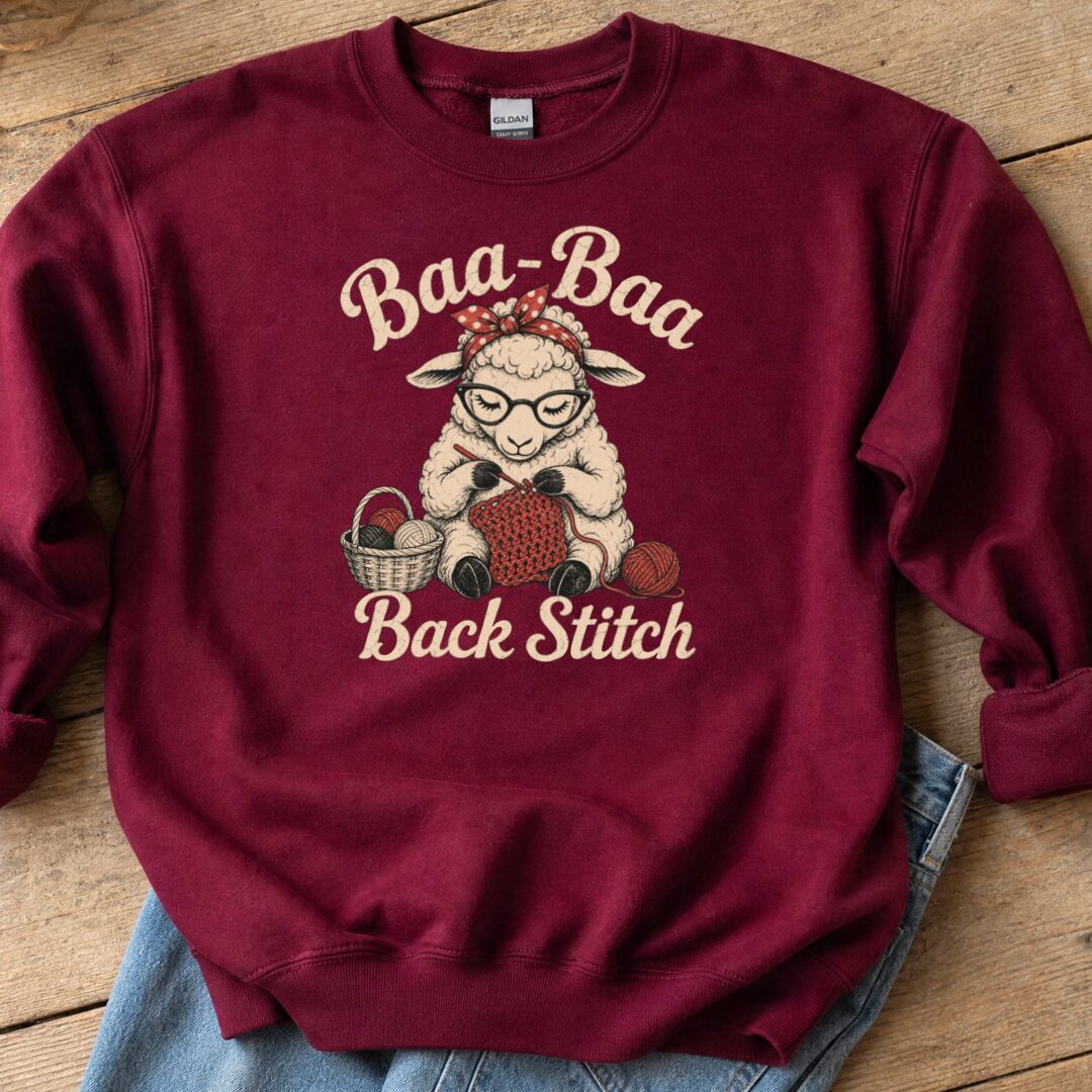 Baa Baa Back Stitch Maroon Sweatshirt.jpg