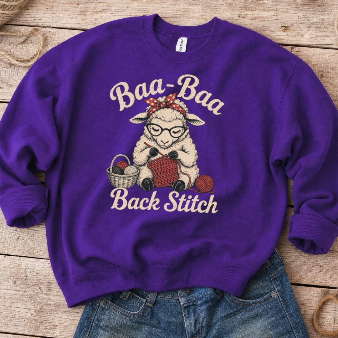 Baa Baa Back Stitch Purple Sweatshirt.jpg