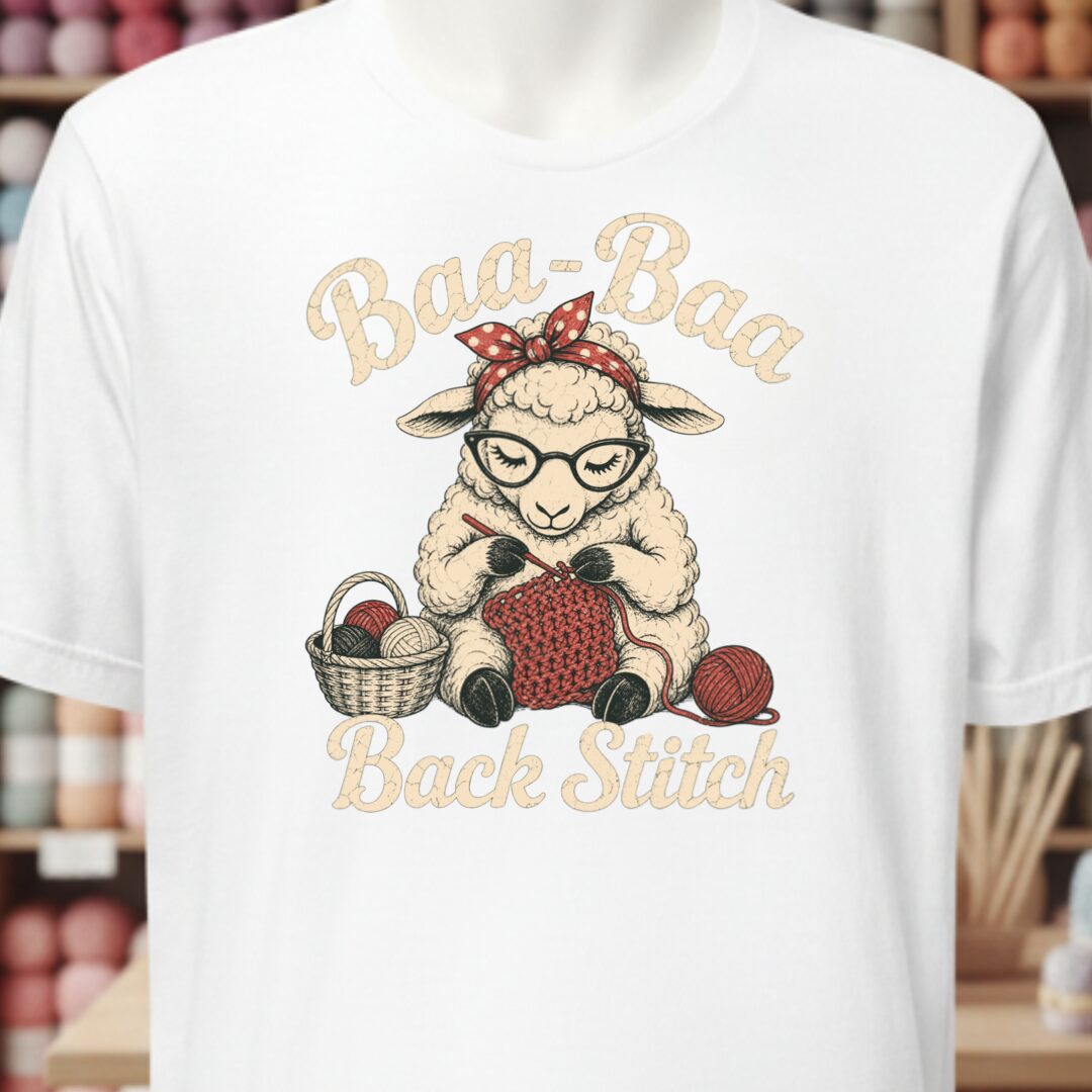 Baa Baa Back Stitch White T-Shirt.jpg