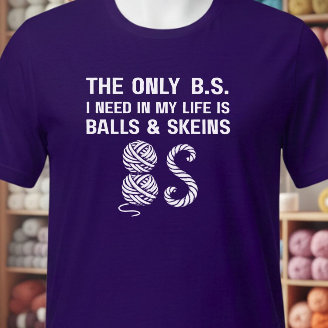 Balls and Skeins T-Shirt Purple t-shirt