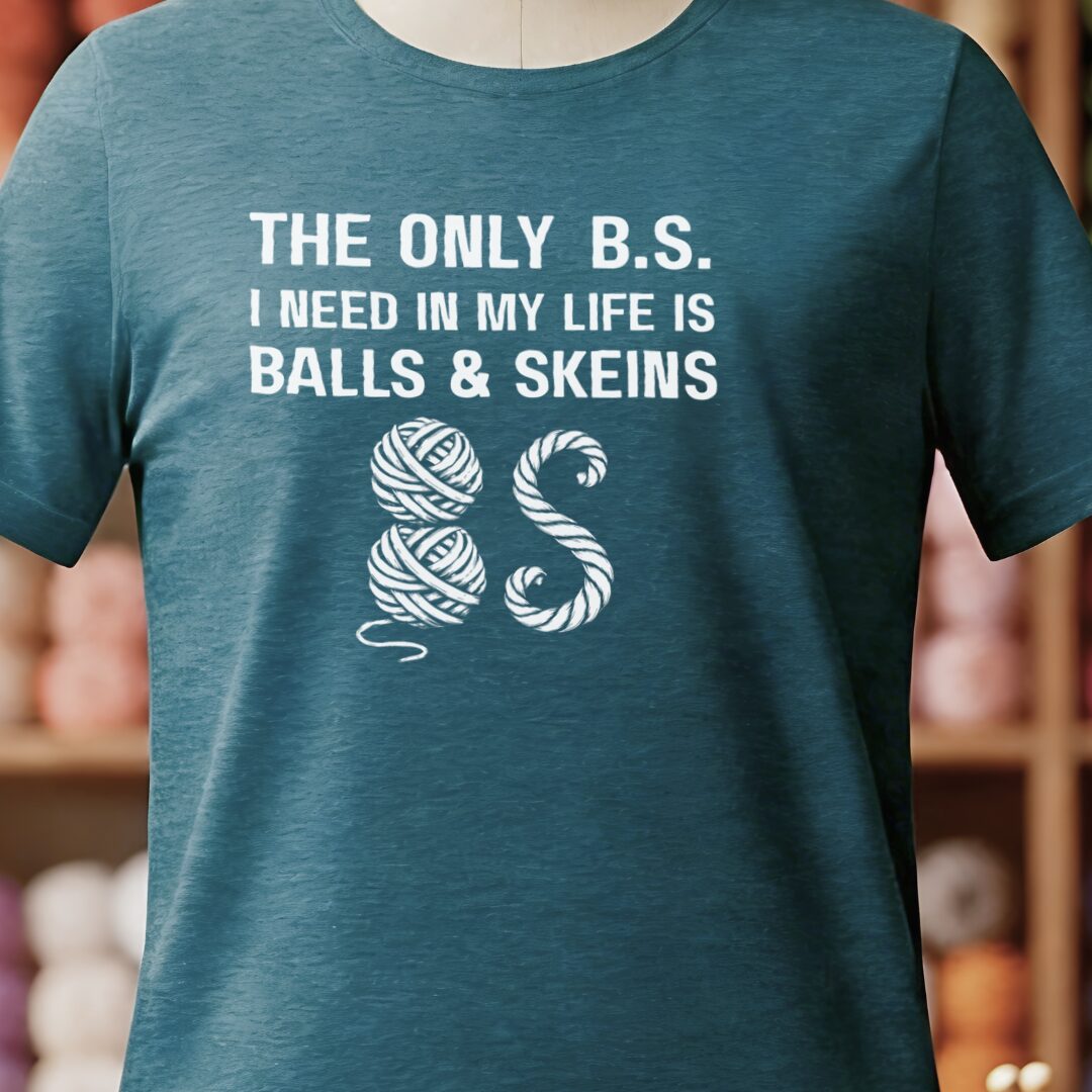 Balls and Skeins T-Shirt Teal Blue t-shirt