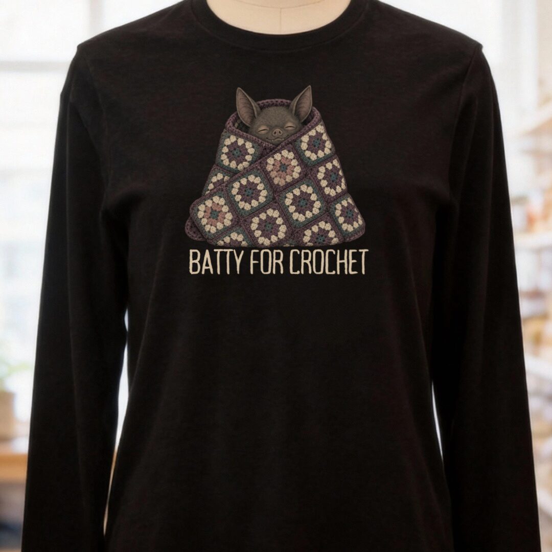 Batty For Crochet Black Long Sleeve Tee.jpg