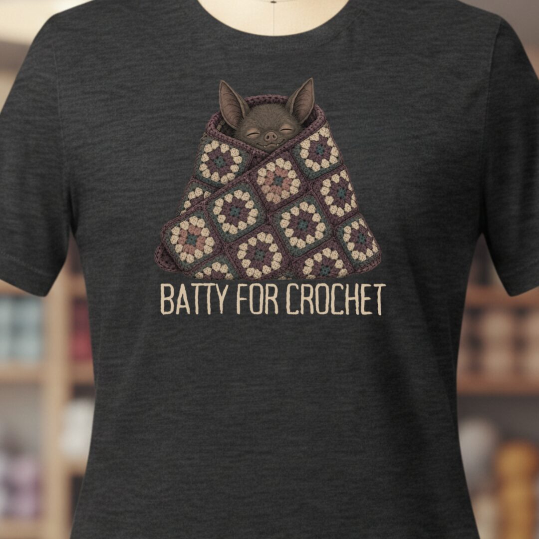 Batty For Crochet Dark Grey T-Shirt.jpg