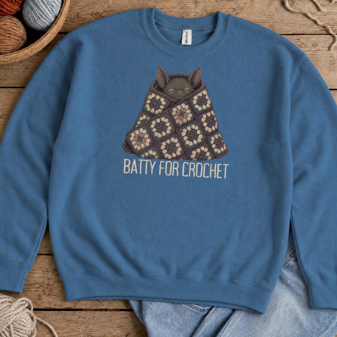 Batty For Crochet Indigo Blue Sweatshirt.jpg