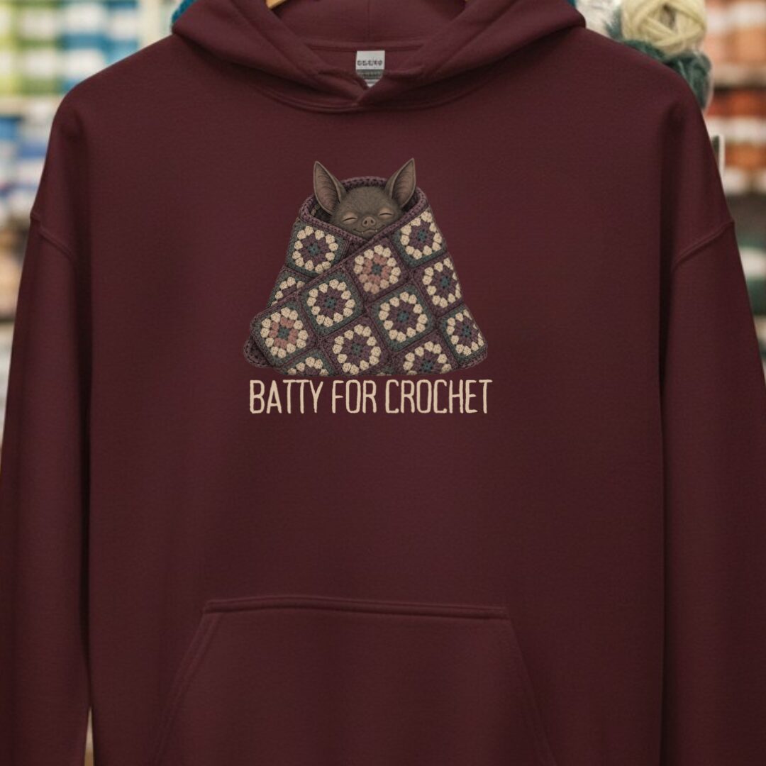 Batty For Crochet Maroon Hoodie.jpg