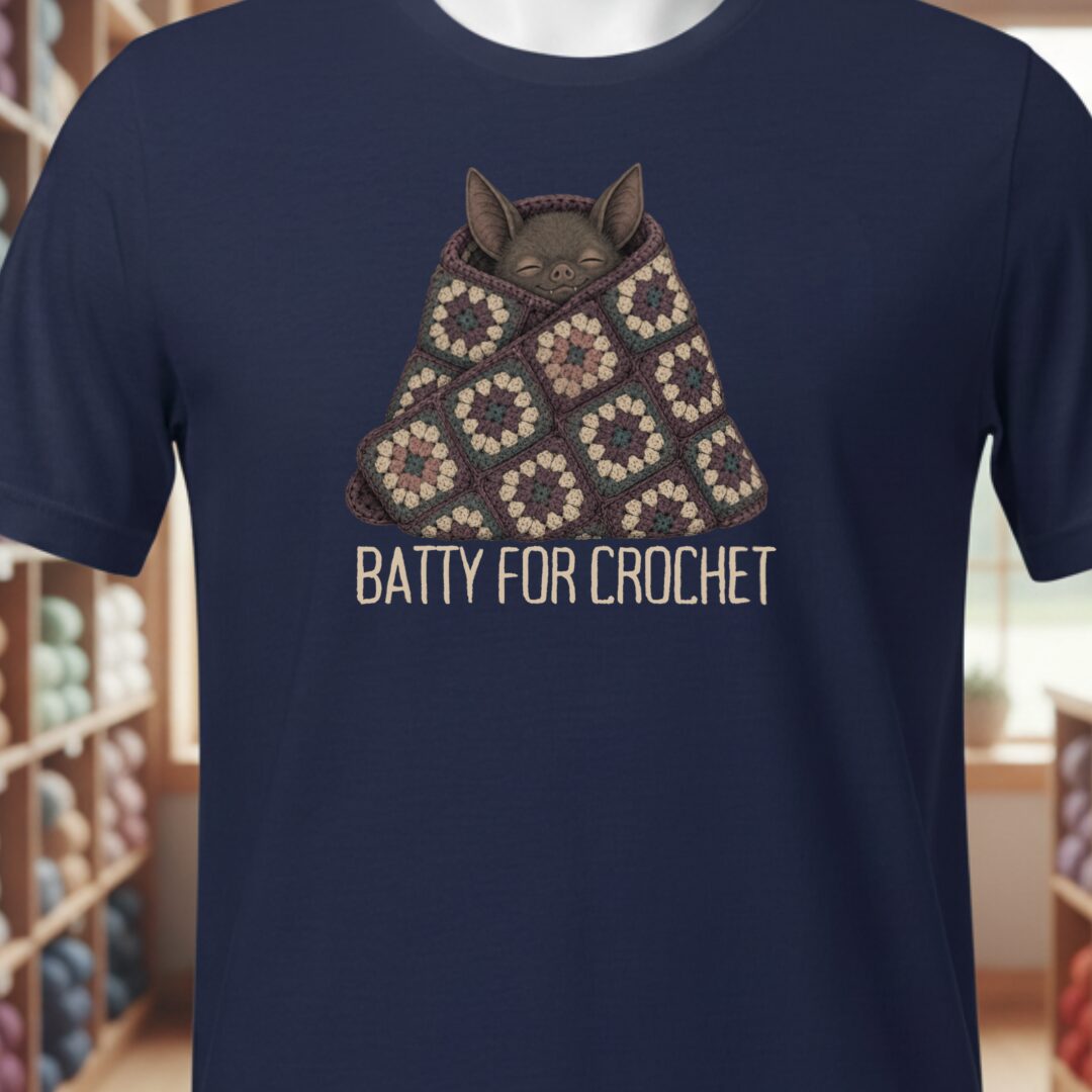 Batty For Crochet Navy T-Shirt.jpg