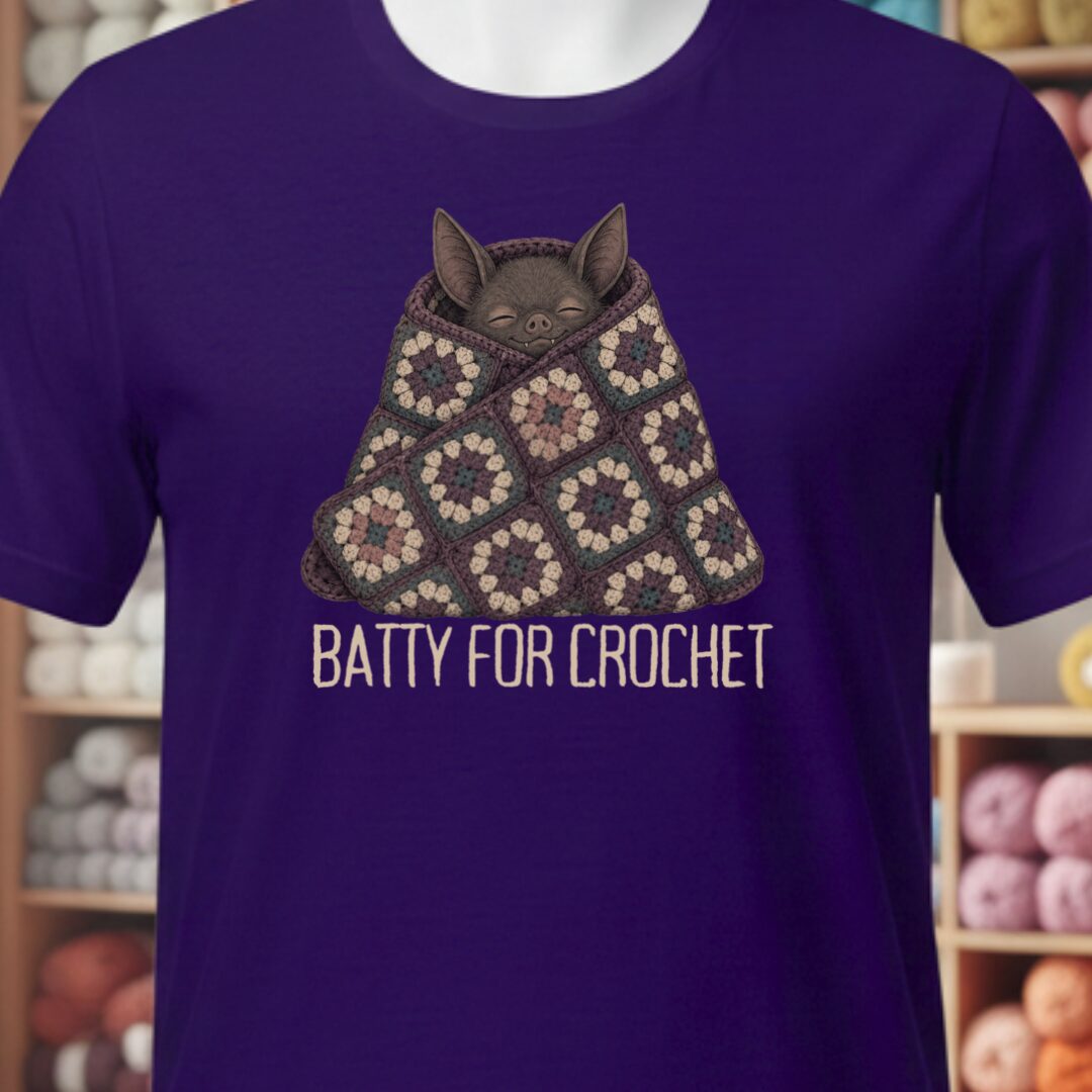 Batty For Crochet Purple T-Shirt.jpg
