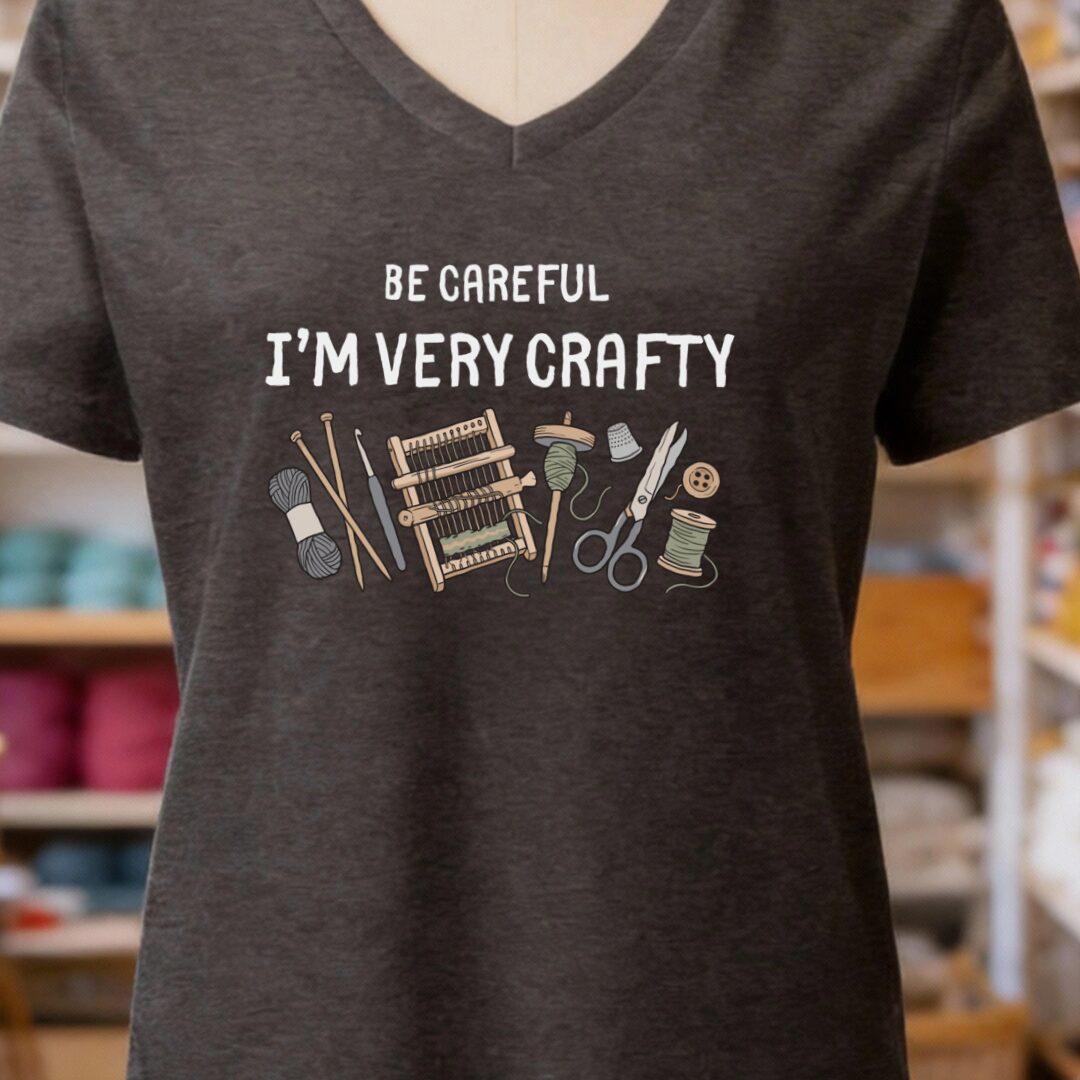 Be Careful V-Neck T-Shirt Dark Grey t-shirt