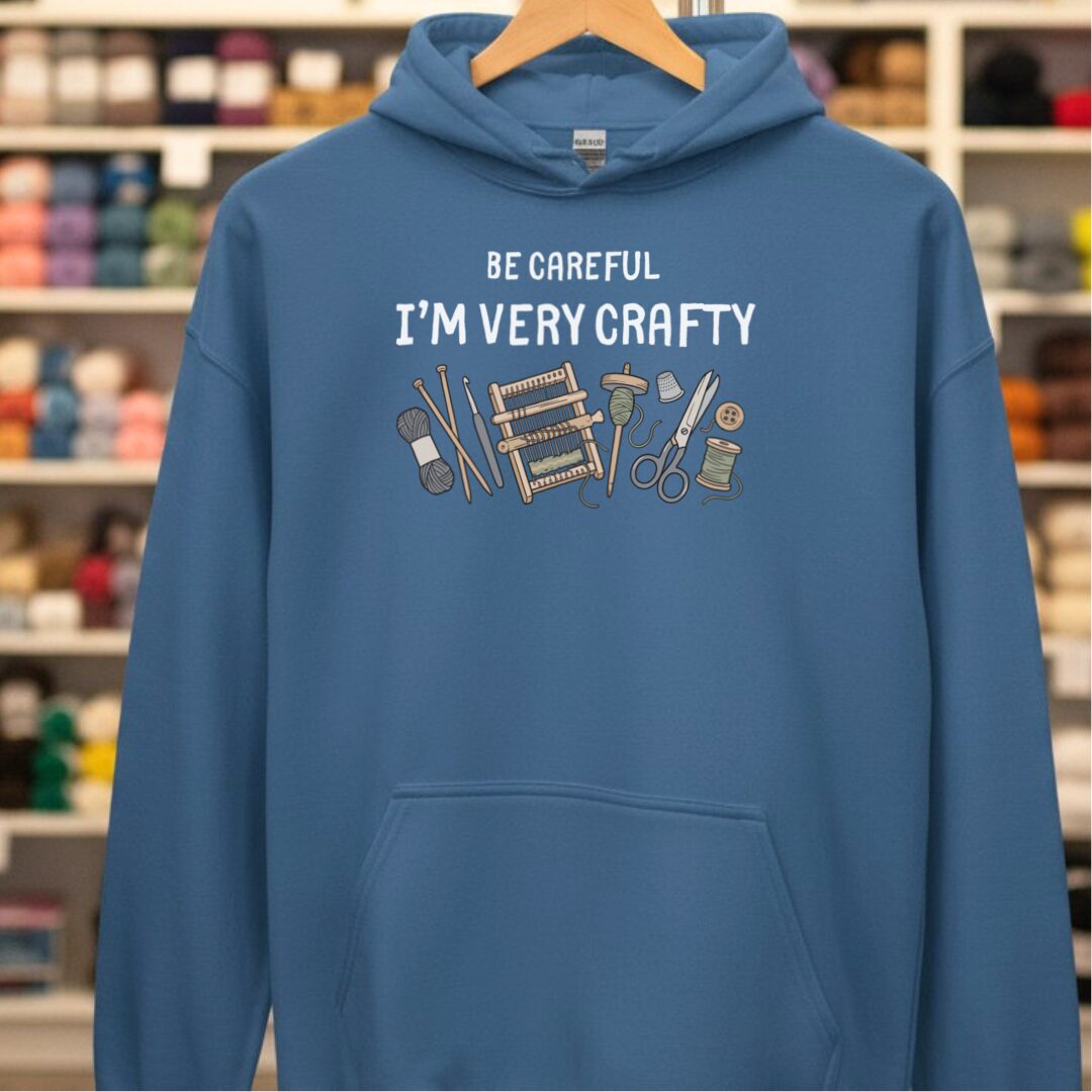 Be Careful Hoodie Indigo Blue t-shirt