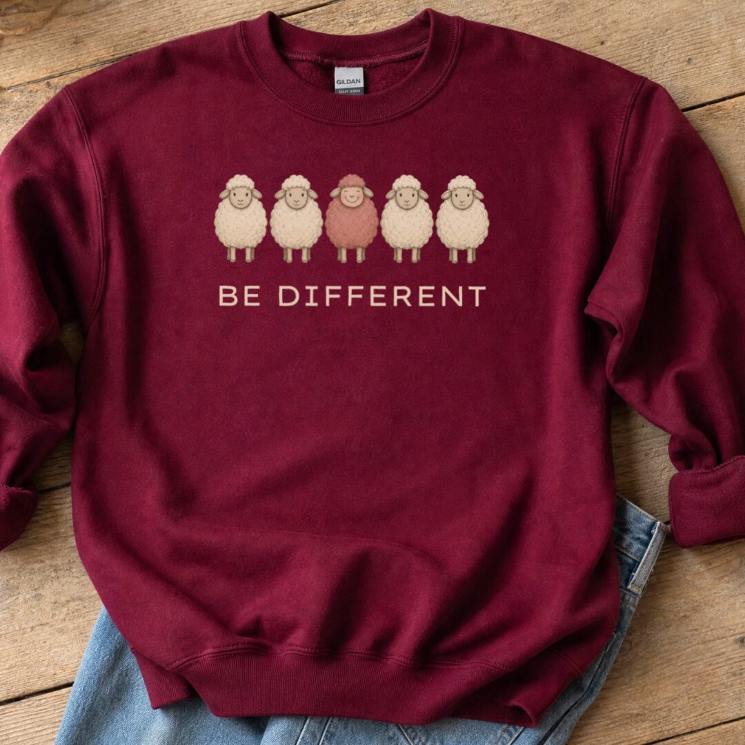 Be Different Maroon Sweatshirt.jpg