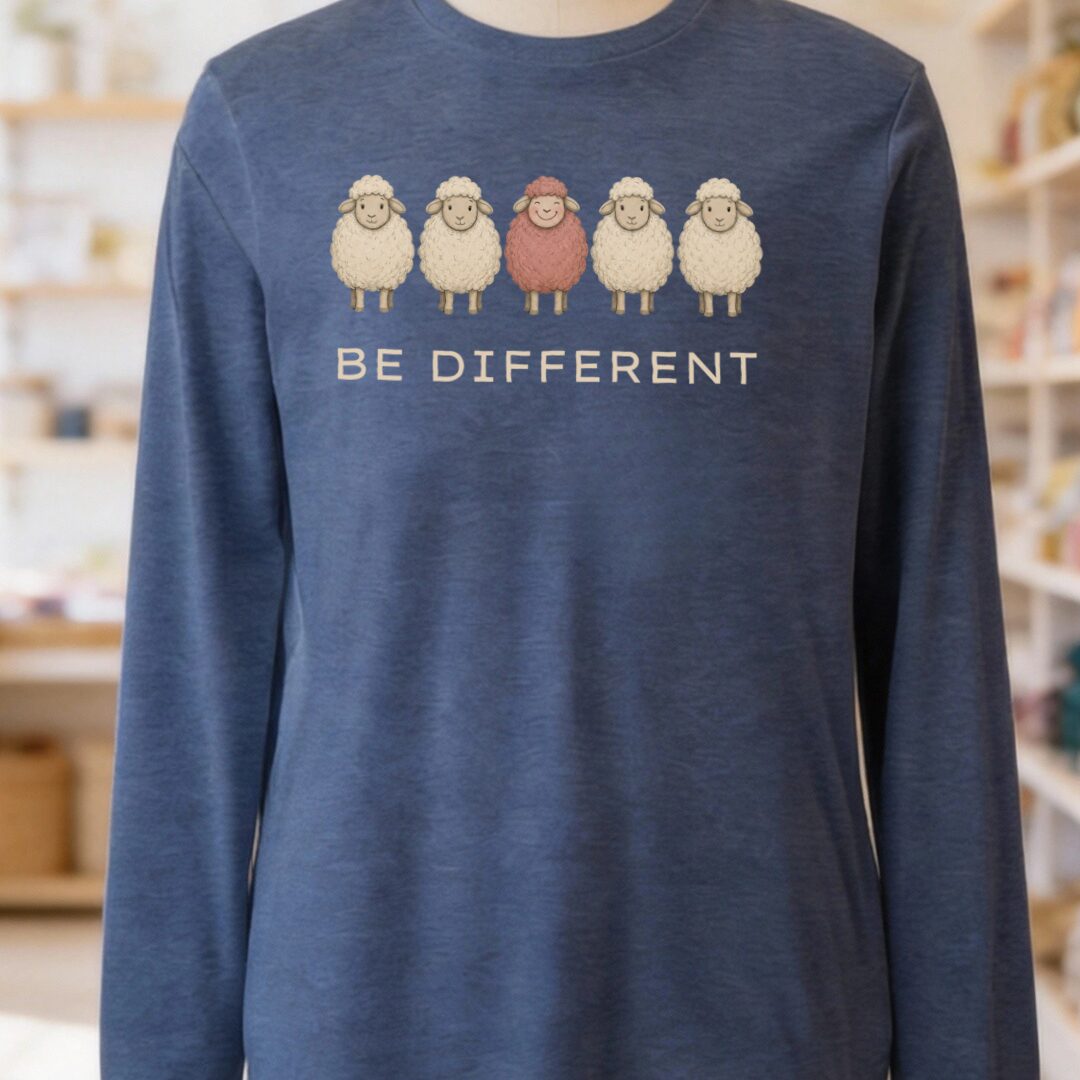 Be Different Navy Long Sleeve Tee.jpg