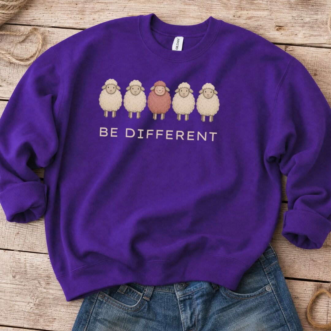 Be Different Purple Sweatshirt.jpg