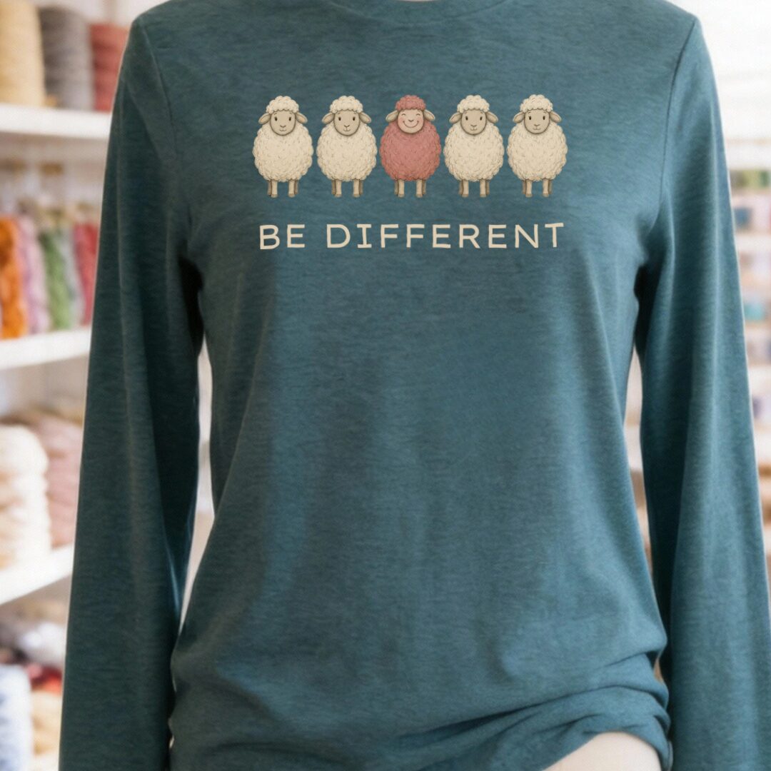 Be Different Teal Blue Long Sleeve Tee.jpg