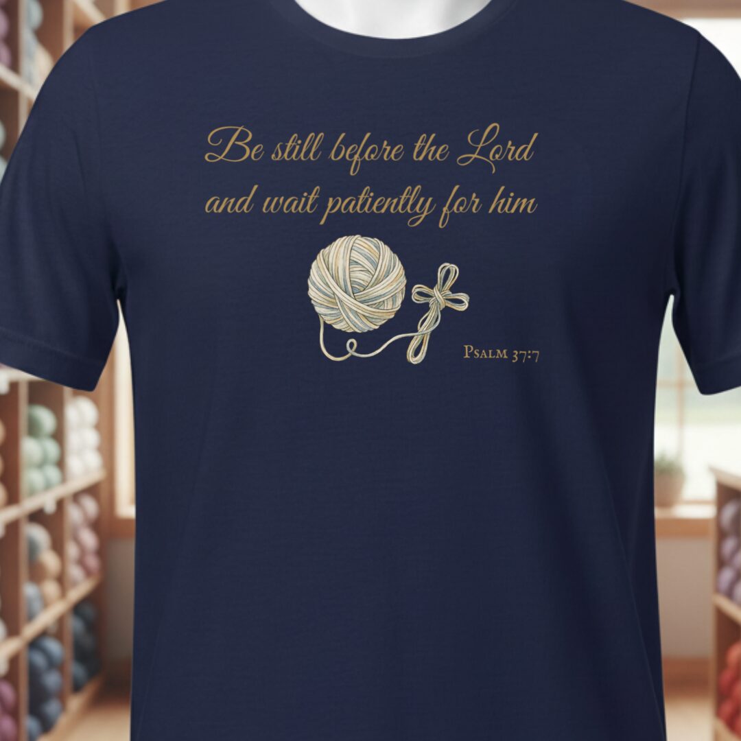 Be Still Psalm 37:7 T-Shirt Navy t-shirt