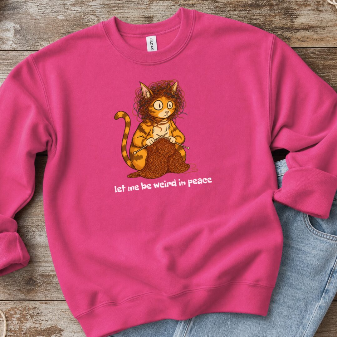 Be Weird in Peace Sweatshirt Bright Pink t-shirt