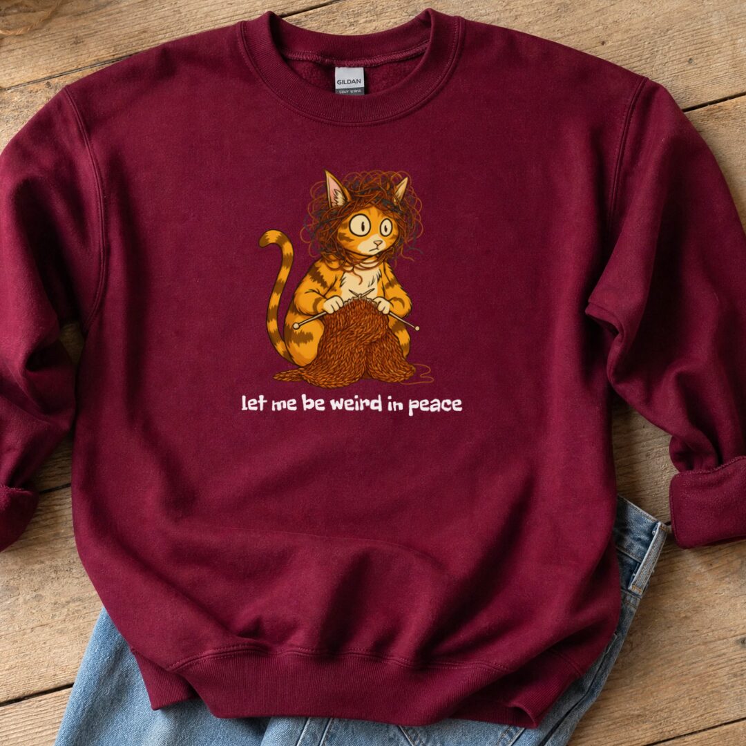 Be Weird in Peace Sweatshirt Maroon t-shirt