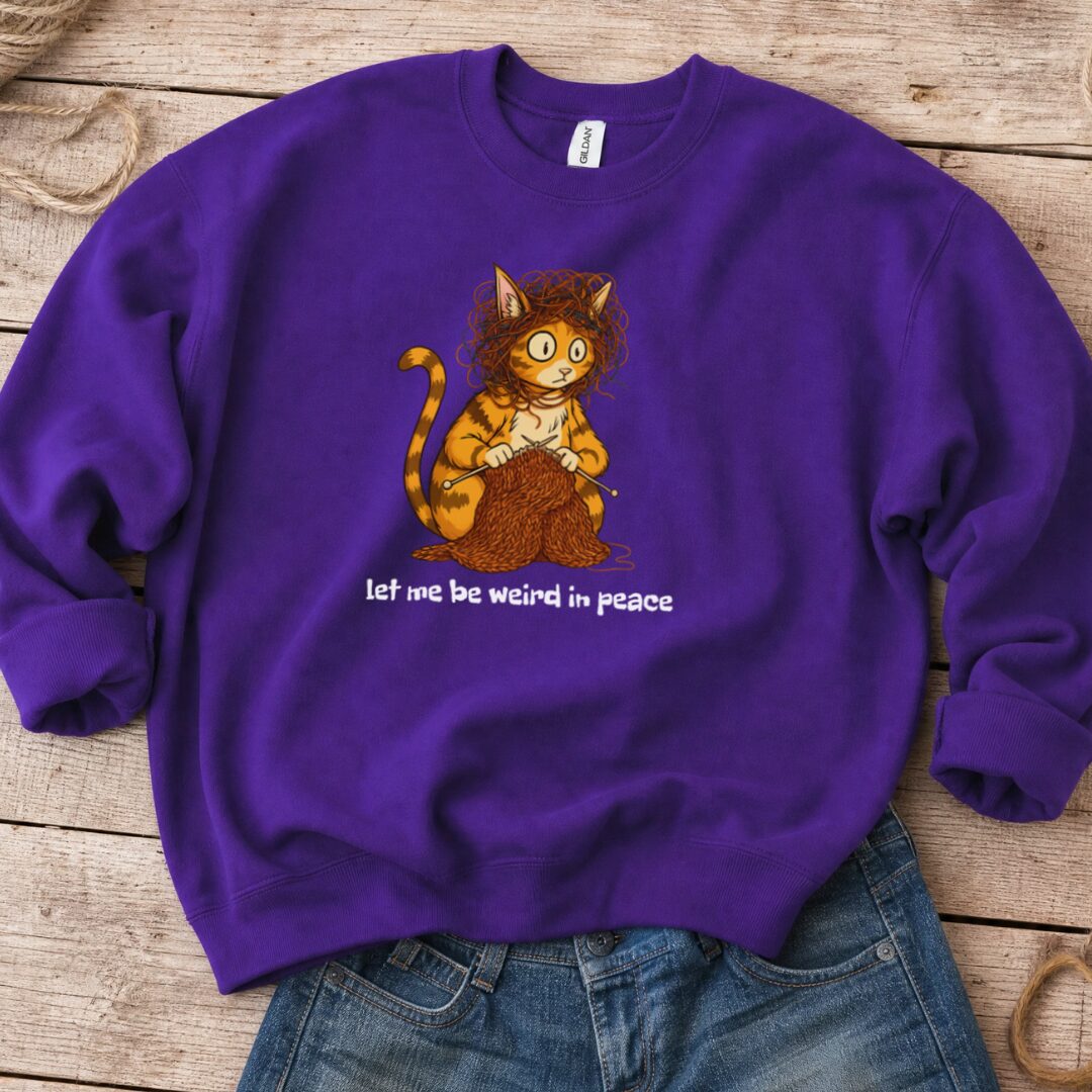 Be Weird in Peace Sweatshirt Purple t-shirt