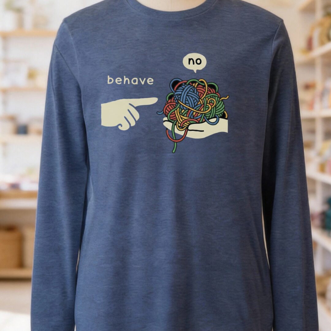 Behave Long Sleeve Tee Navy t-shirt