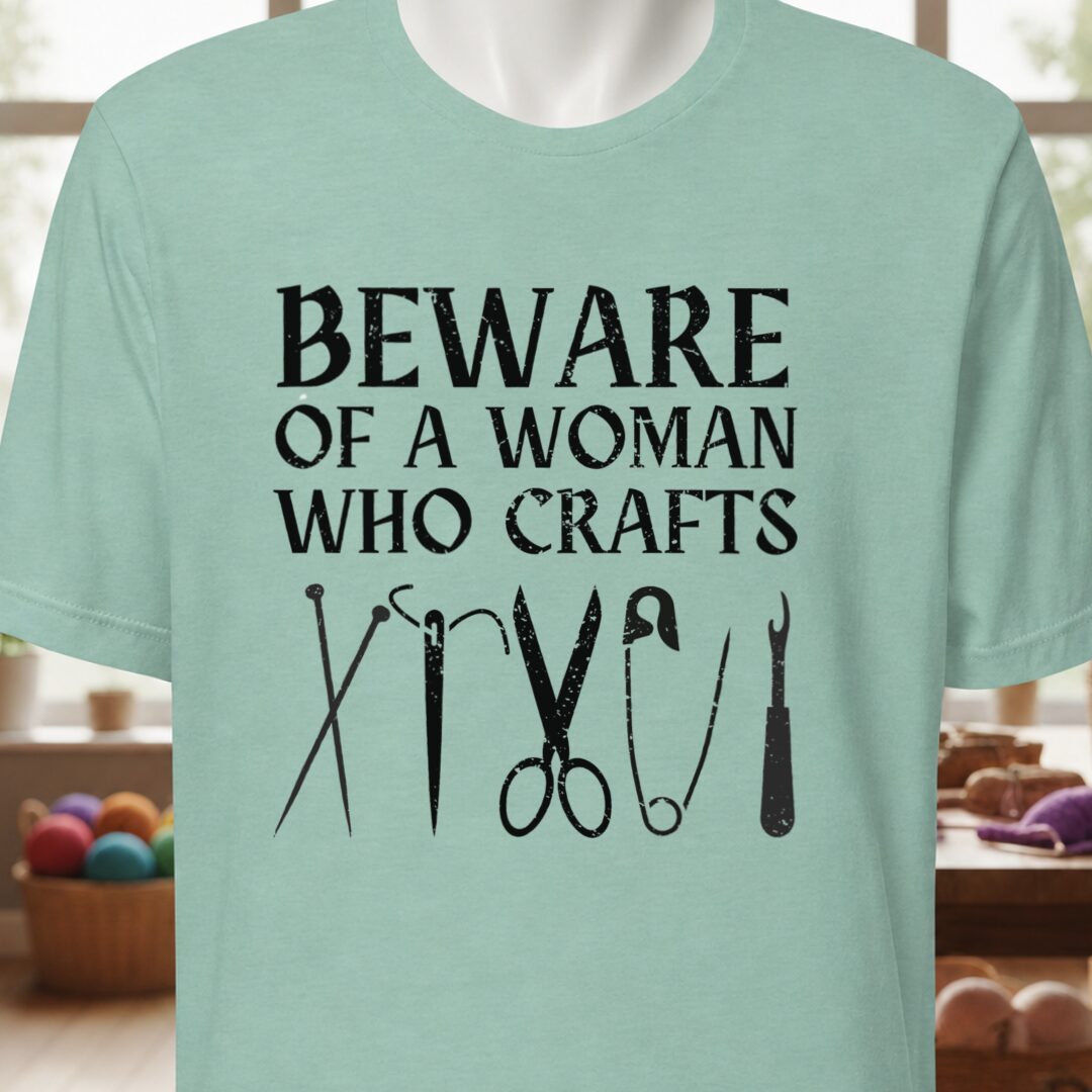 Beware of a woman who Crafts T-Shirt Sea Breeze t-shirt