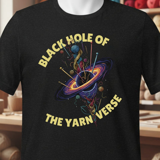 Black Hole of the Yarniverse T-Shirt Black t-shirt