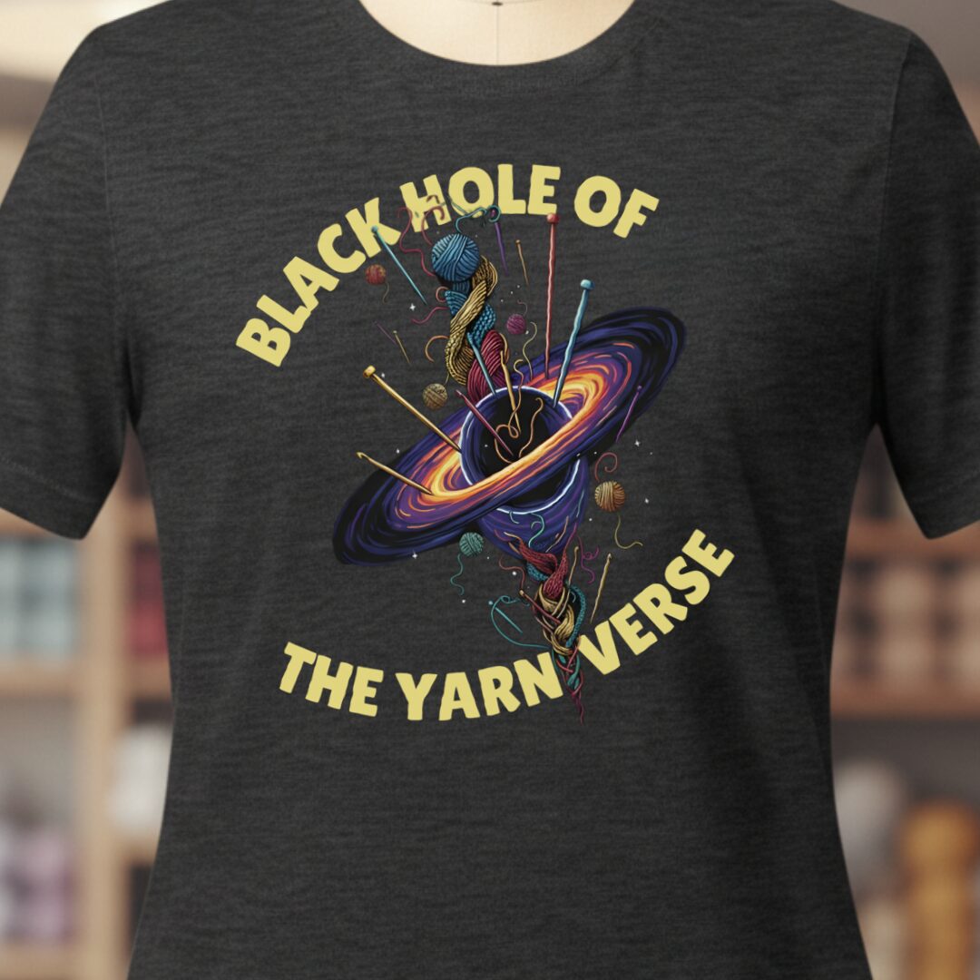 Black Hole of the Yarniverse T-Shirt Dark Grey t-shirt