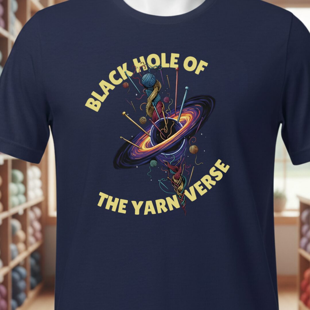 Black Hole of the Yarniverse T-Shirt Navy t-shirt