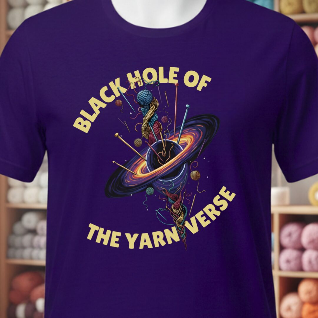 Black Hole of the Yarniverse T-Shirt Purple t-shirt