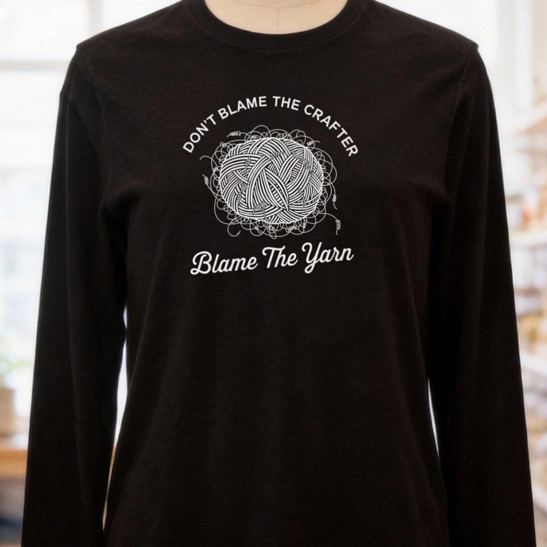 Blame The Yarn Long Sleeve Tee Black t-shirt