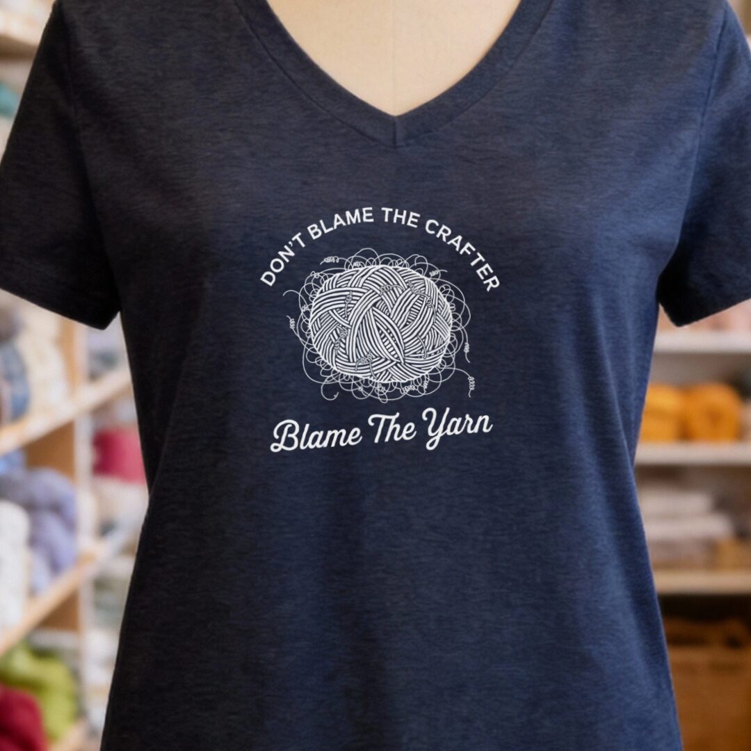 Blame The Yarn V-Neck T-Shirt Navy t-shirt