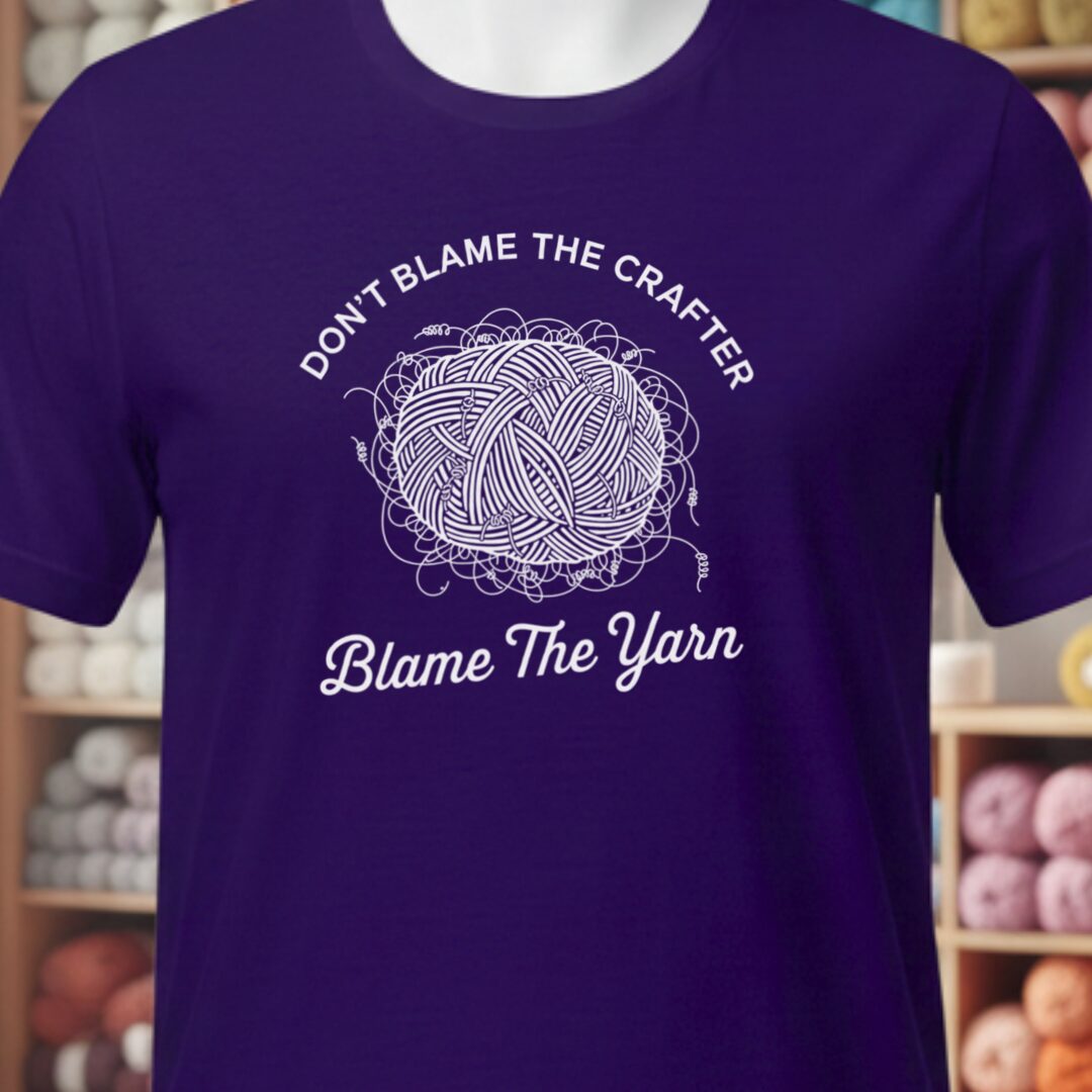 Blame The Yarn T-Shirt Purple t-shirt