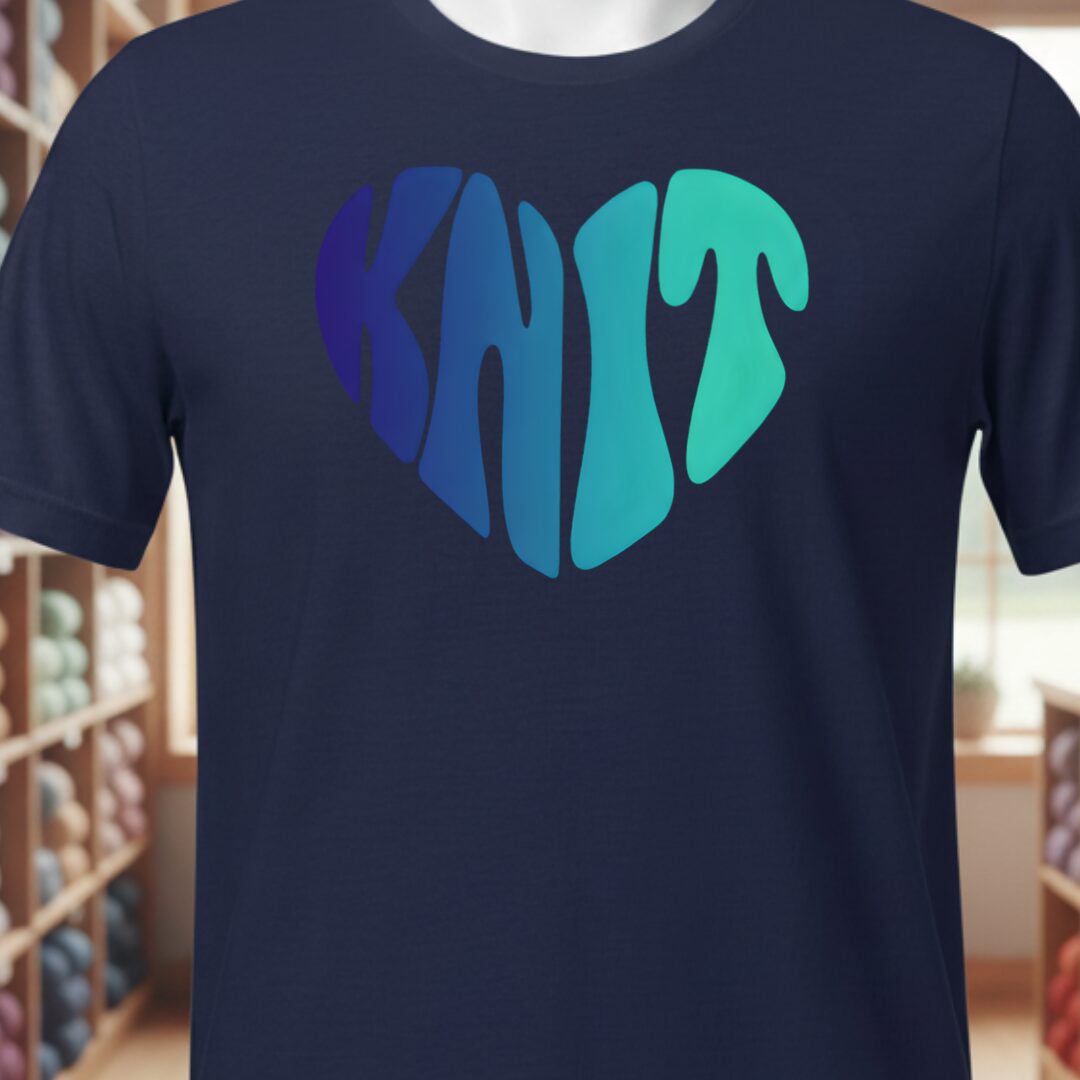 Blue Knit Heart T-Shirt Navy t-shirt